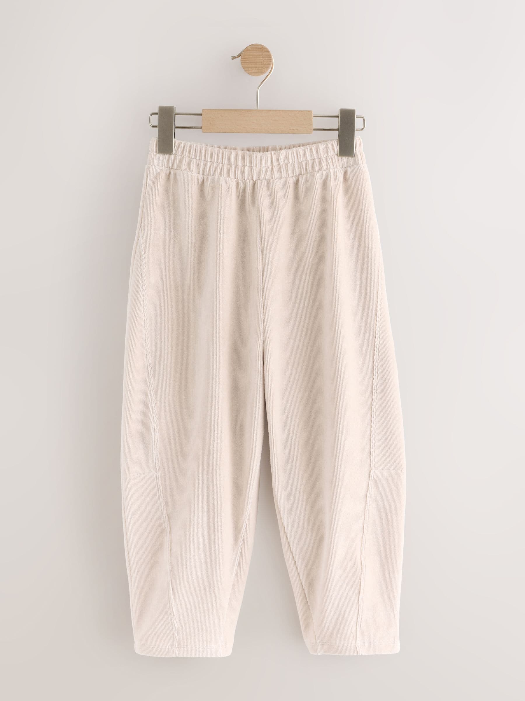 Crème - Corduroy broek met wijde kortere pijpen (3-16jr)