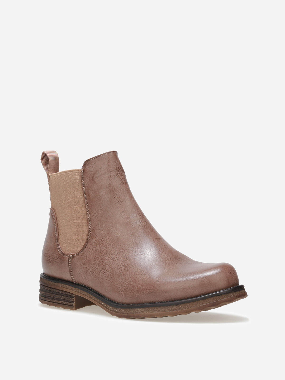 Bottines Chelsea à semelle dentelée- Taupe