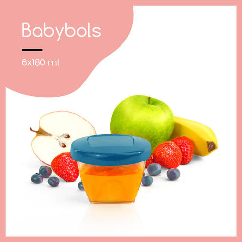 Babybols Kit M Pots de Conservation Hermétiques Réinscriptibles 6x180 ml - BABYMOOV