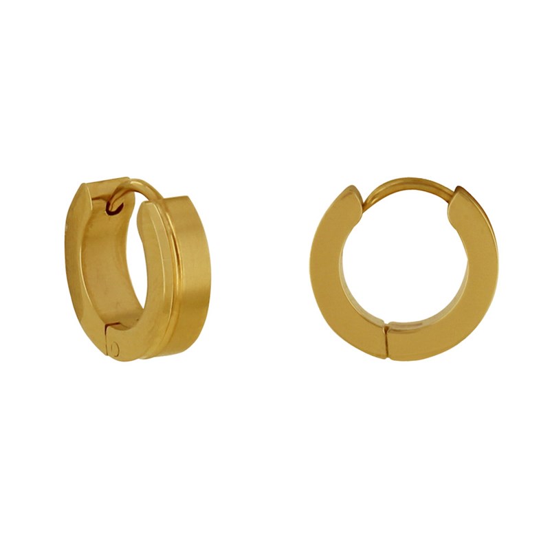 Boucles d'Oreilles Acier Doré Mini Créoles 1,3cm