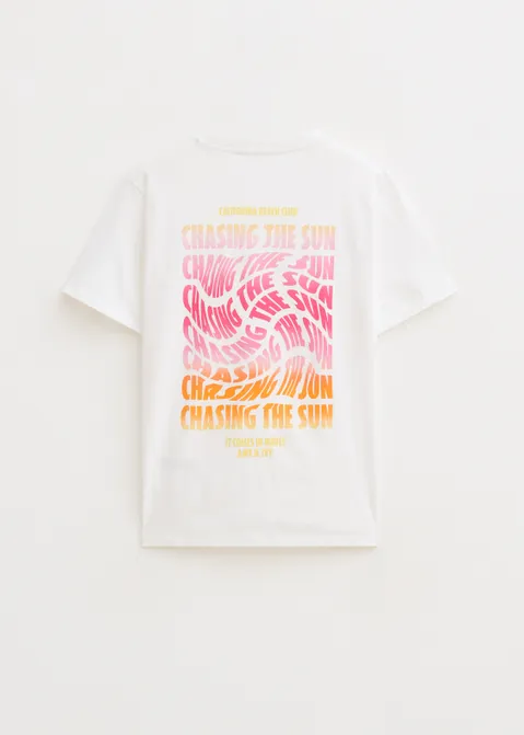 T-shirt met print gradient wit (WIT)