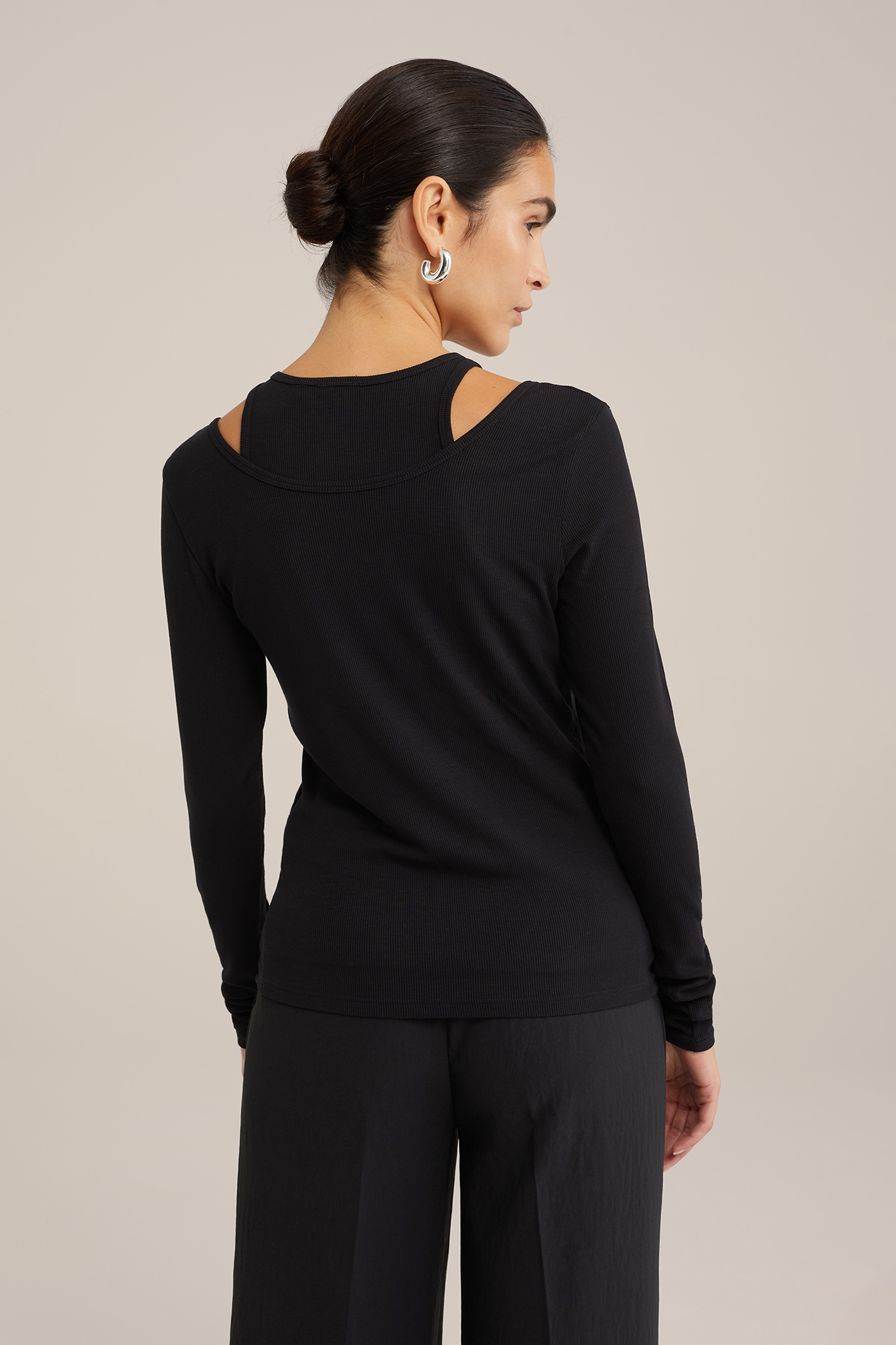geribd T-shirt WE Studio Zwart