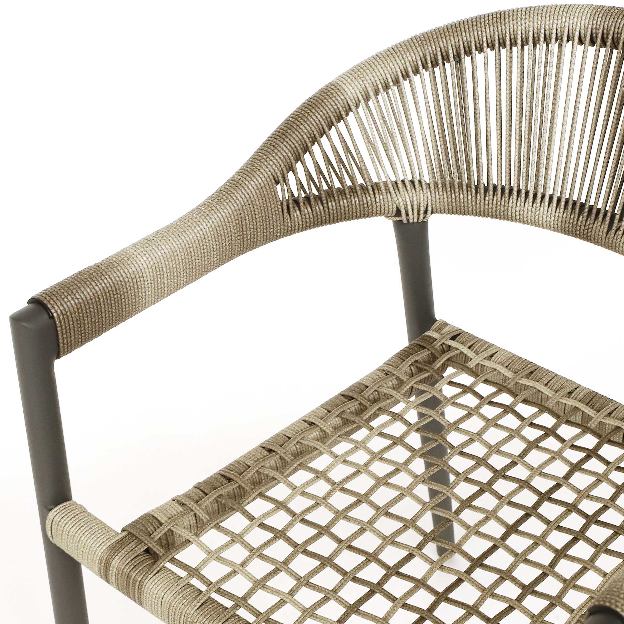 Armsessel 'Herder' aus Aluminium, anthrazit, natur, B 56 cm, L 58 cm, H 78 cm günstig bestellen