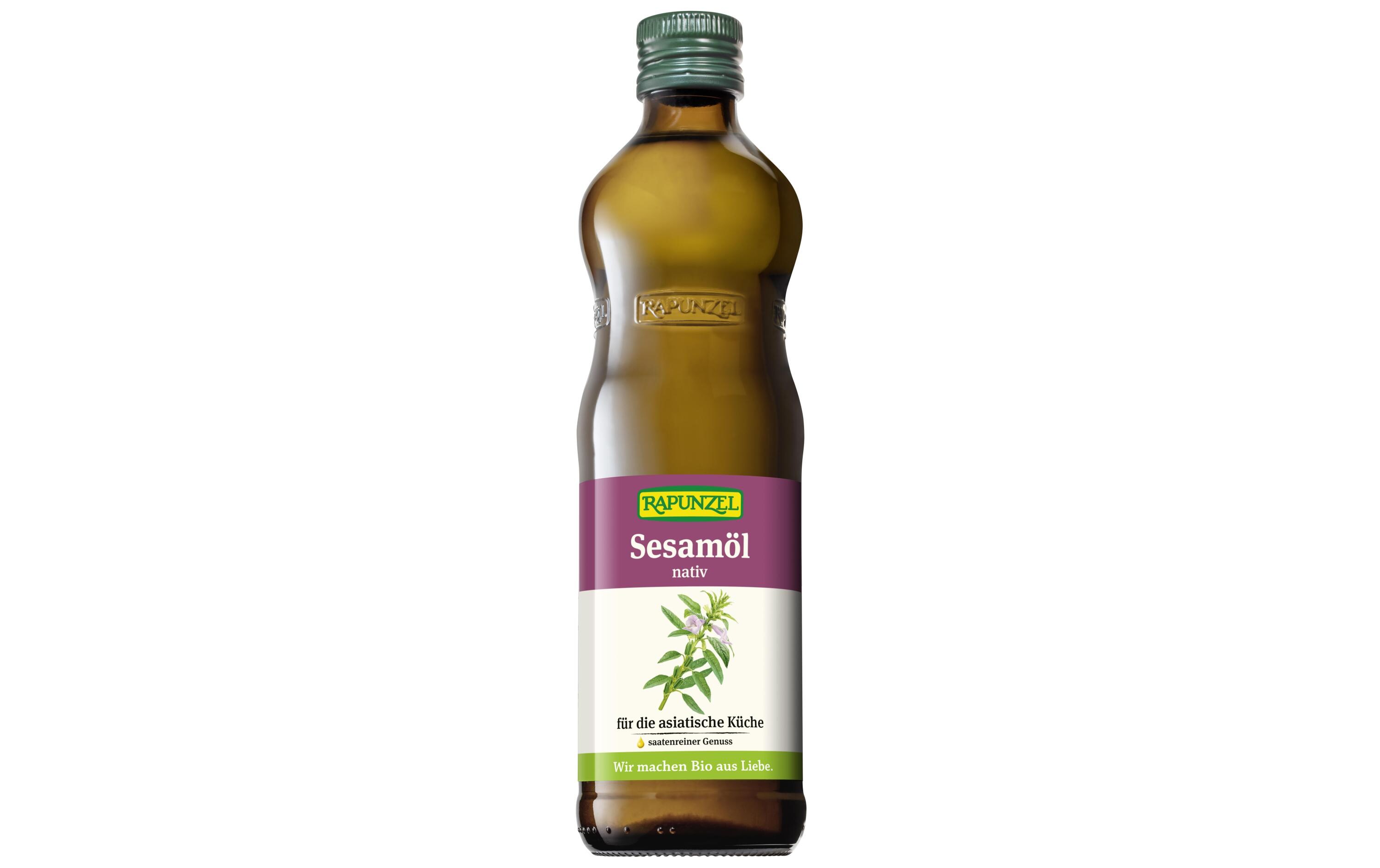 Flasche Bio Sesamöl nativ 500 mlNatives Speiseöl aus Sesamsamen