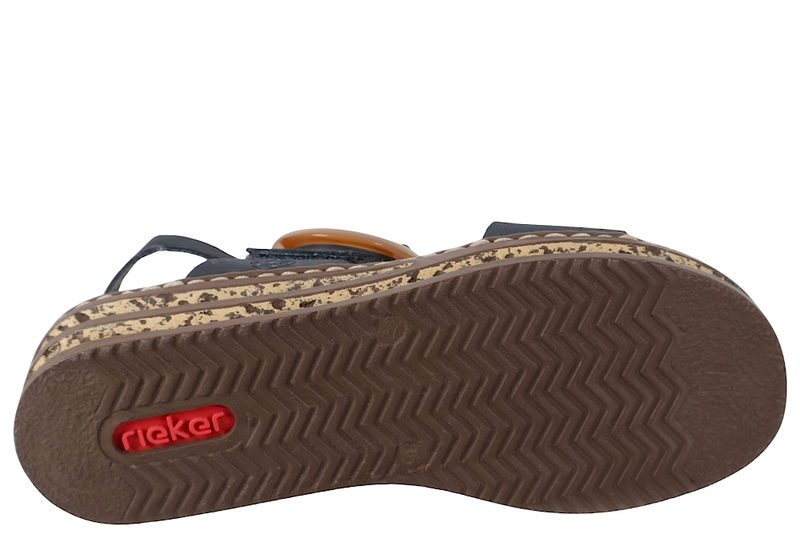 RIEKER SANDAL I MØRKEBLÅ PU