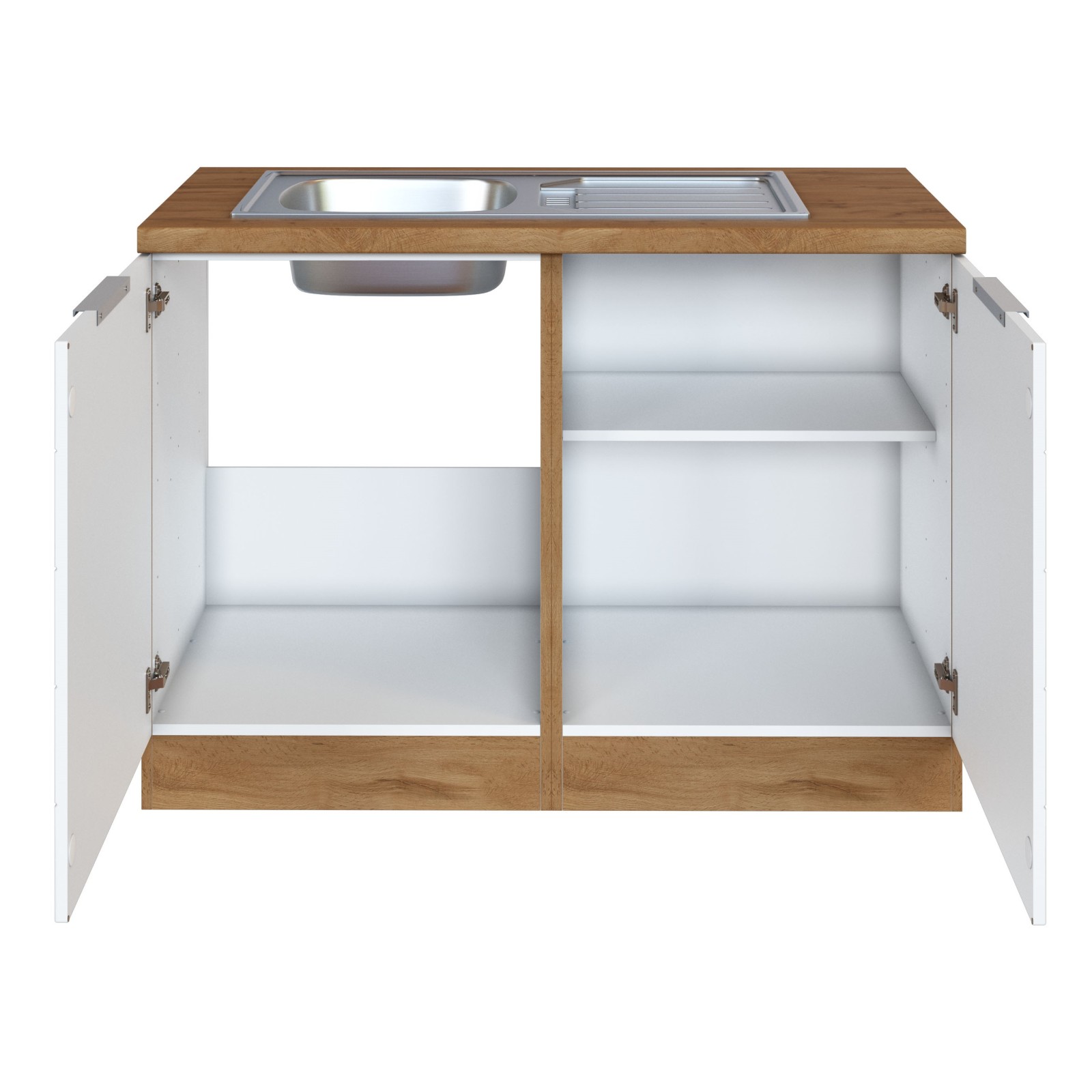Spülenschrank FLORENZ - Wotaneiche-weiß matt