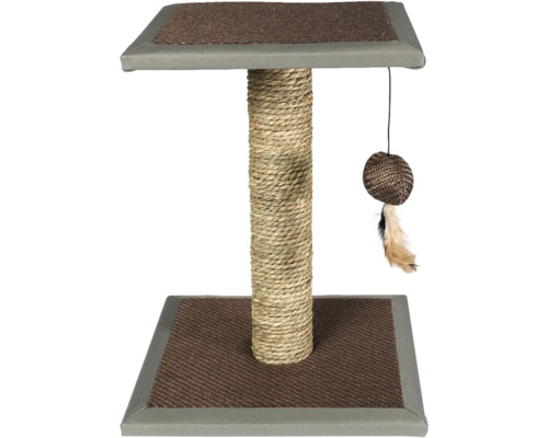 Karlie Segra houten krabpaal, zeegras met speeltjes, 35 x 44 x 35 cm, bruin