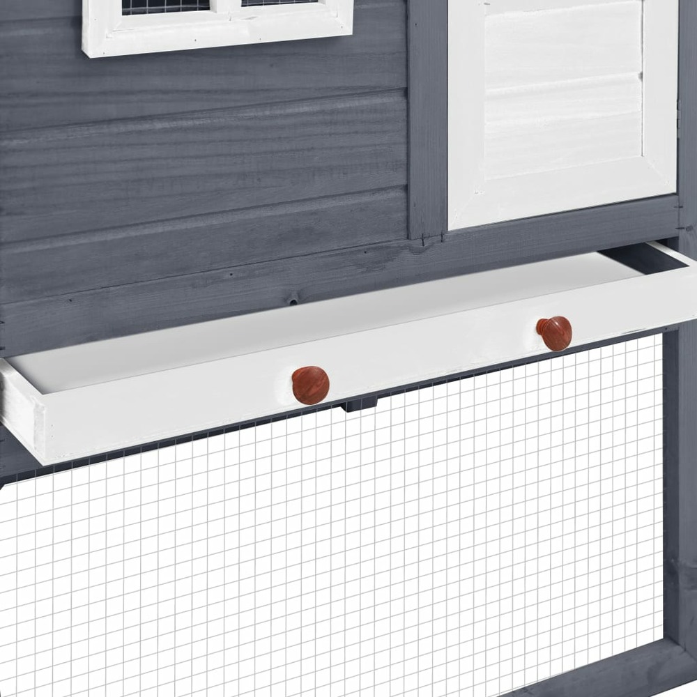 Poulailler avec nichoir 191 x 67 x 117 cm bois de sapin massif gris et blanc