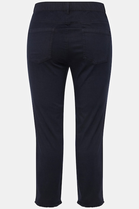 7/8-Hose Sienna, Fransensaum, schmales Bein