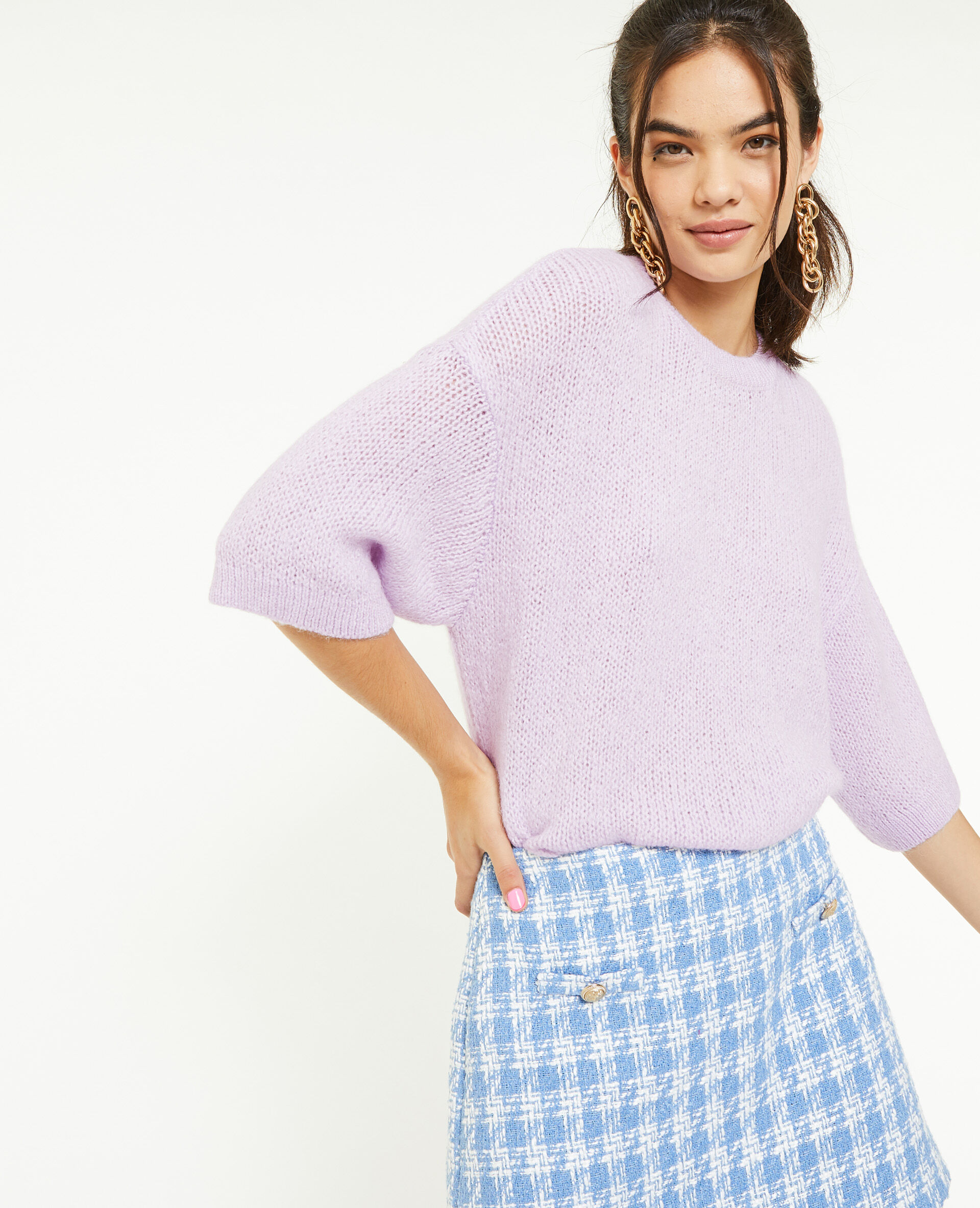 Pull manches courtes - Lilas