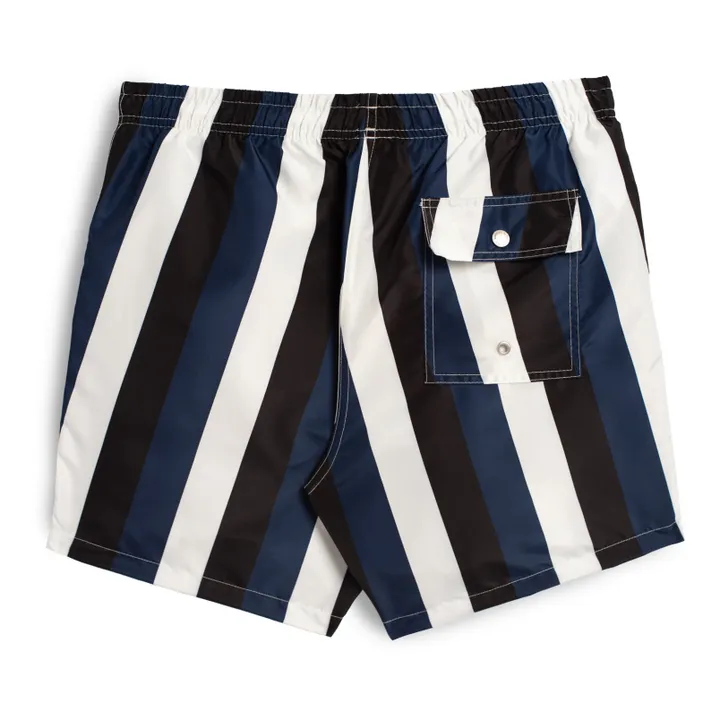 Bather Short de Bain Rayures Recyclé | Bleu noir