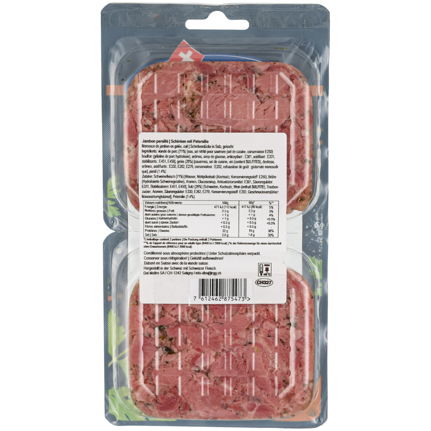 Del Maitre Petersilien Schinken 2x90g