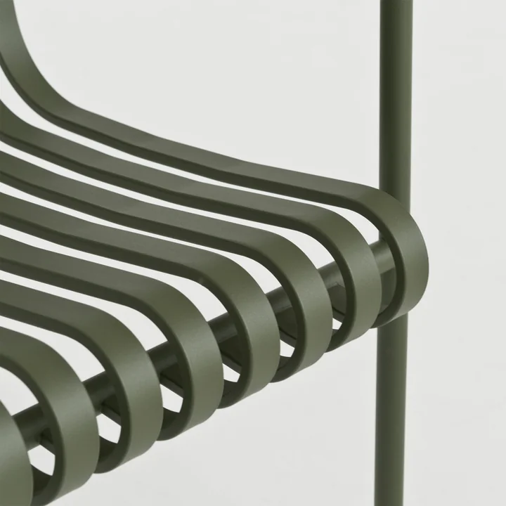HAY - Palissade Tisch   4x Dining Armchair, olive