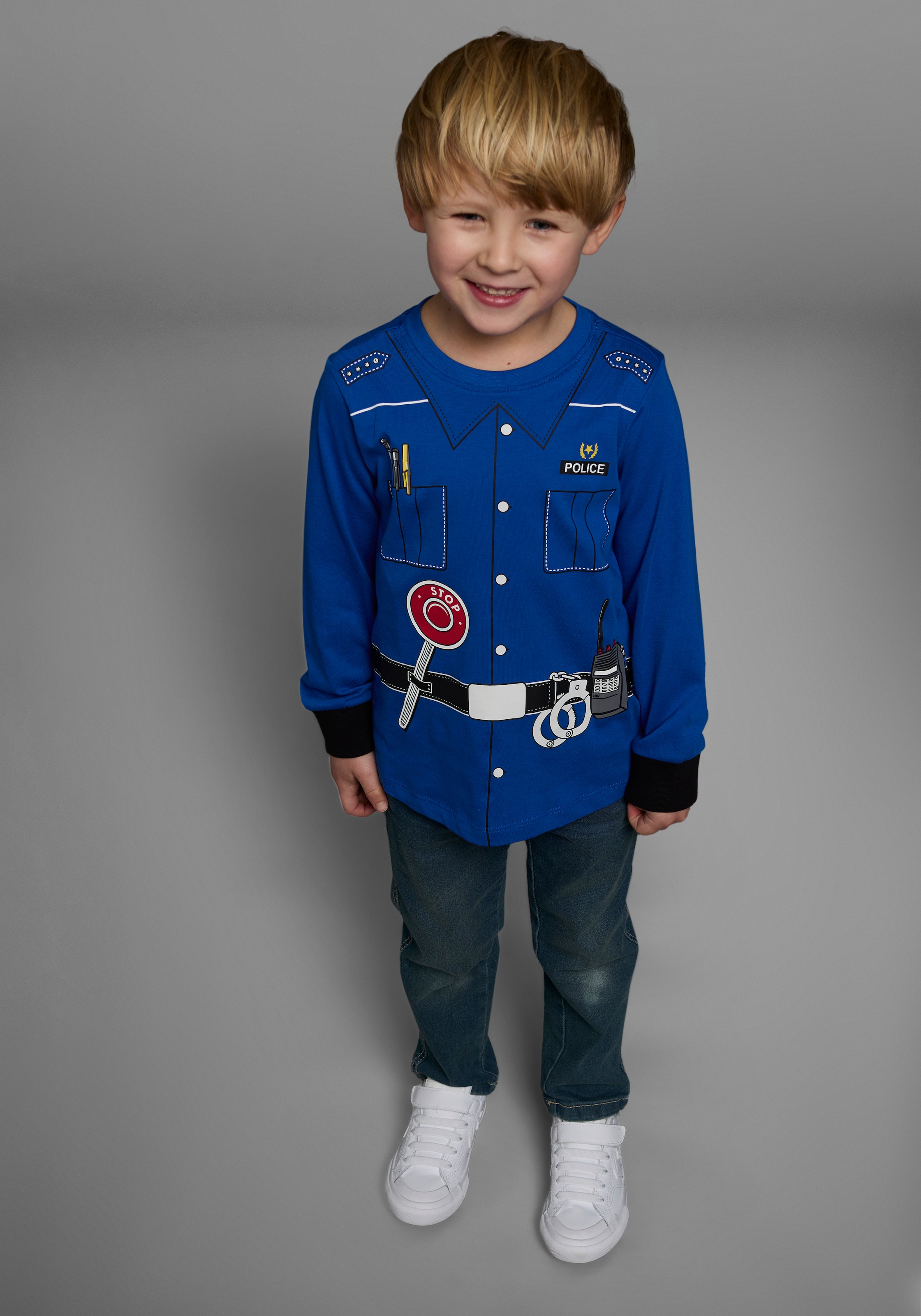KIDSWORLD Langarmshirt »POLIZEI«, Langarm,  Basic-Passform,  bedruckt,  Rundhalsausschnitt