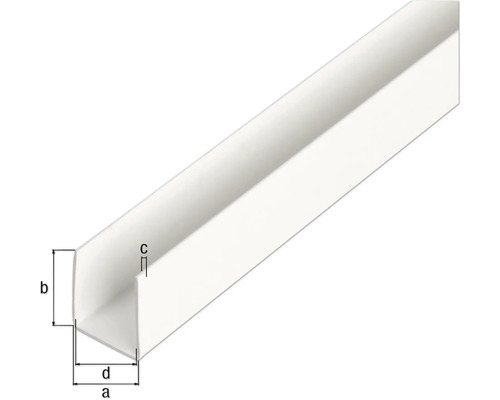 U-profiel PVC wit 18x10x1mm, 1m