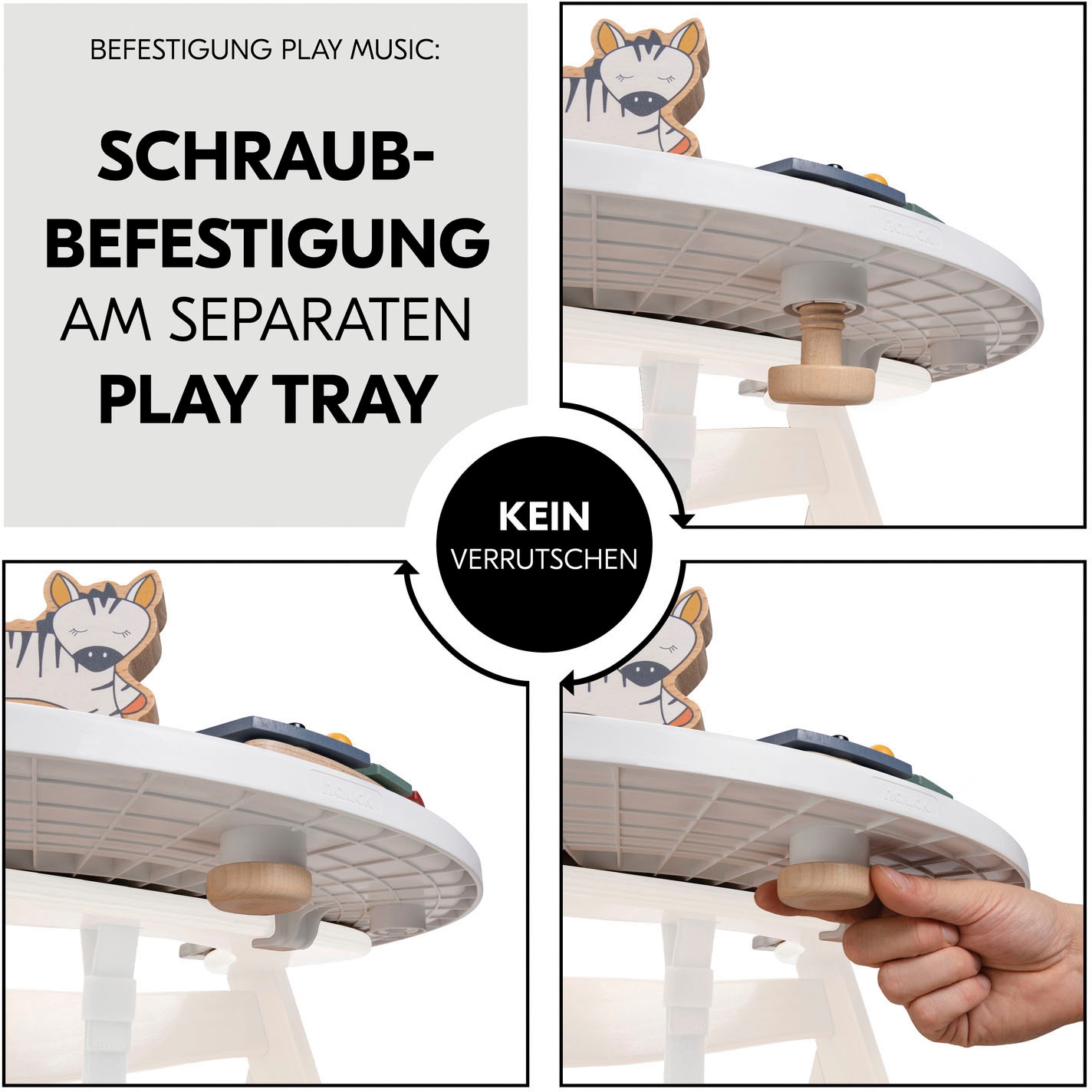 Hauck Spielzeug-Musikinstrument »Play Music Zebra für Hauck Spielbrett Play Tray«