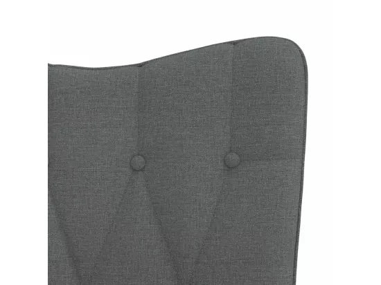 Chaise à bascule avec repose-pied Gris foncé Tissu