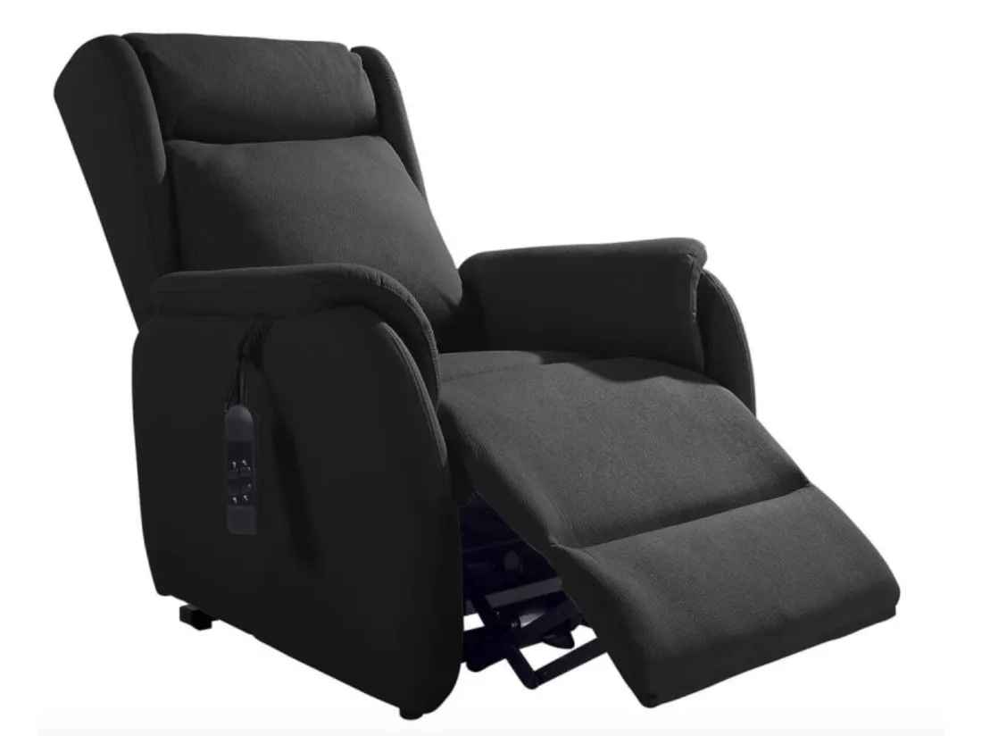Fauteuil de relaxation et releveur 2 moteurs en nubuck 2 moteurs électriques Biza-Couleur Gris foncé