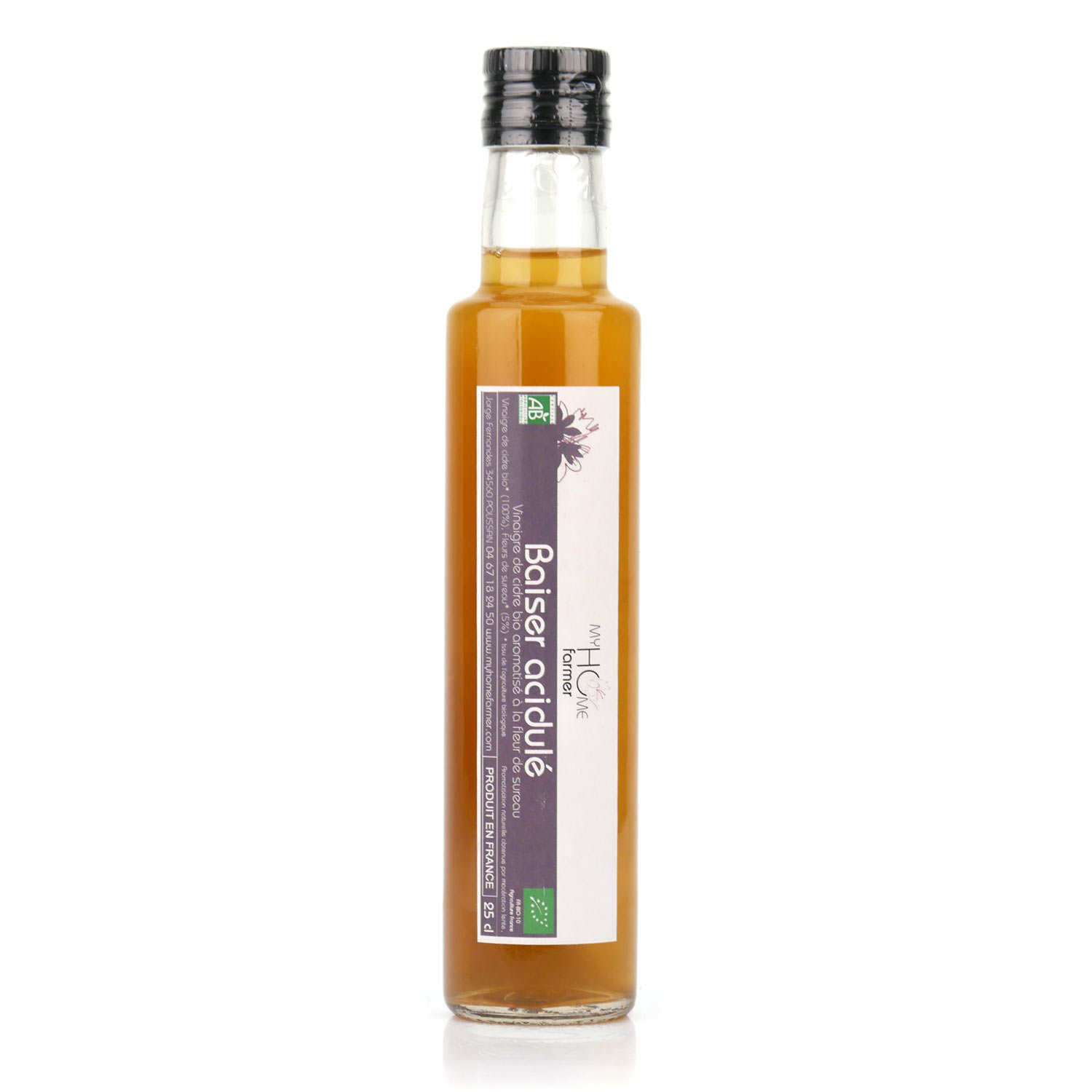 Vinaigre de cidre bio aromatisé à la fleur de sureau - Baiser acidulé