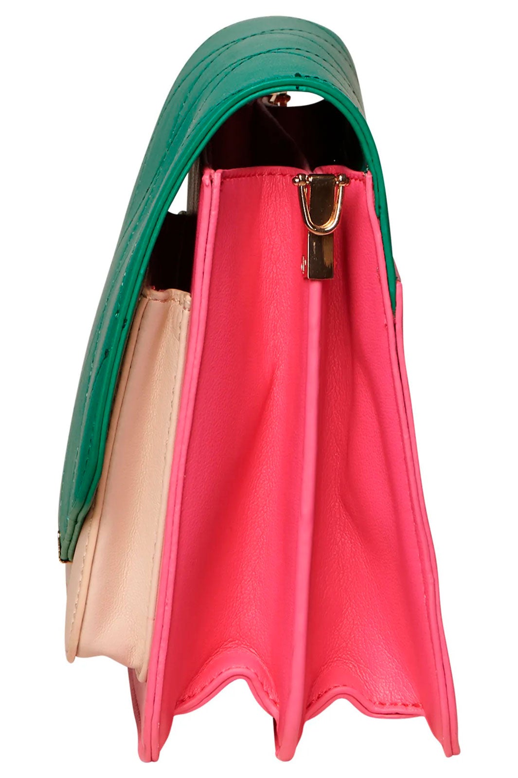 Noella Blanca Multi Compartment Bag green pink nude