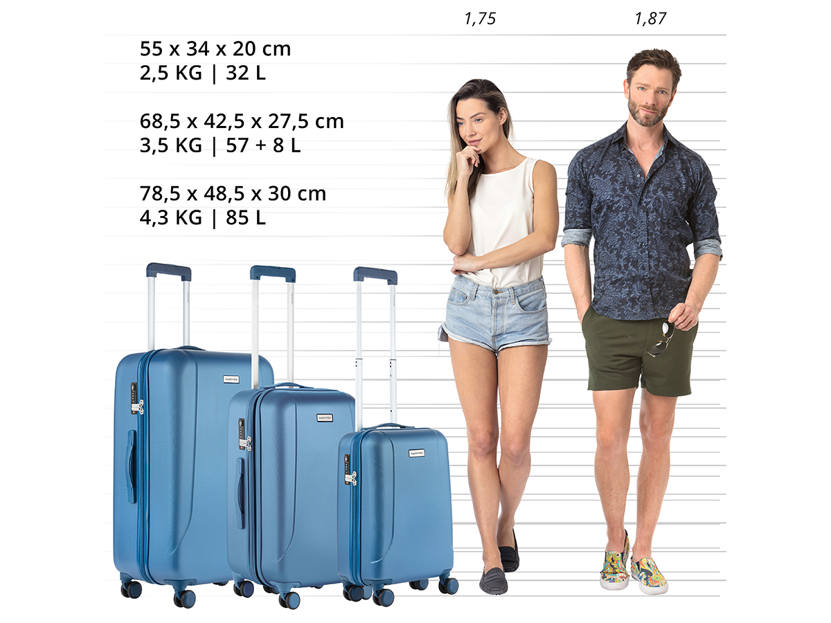 CarryOn Skyhopper 3-delige TSA kofferset - Blue