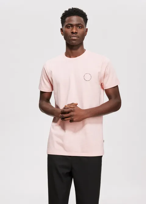 T-shirt met print merk roze (ROS.L)