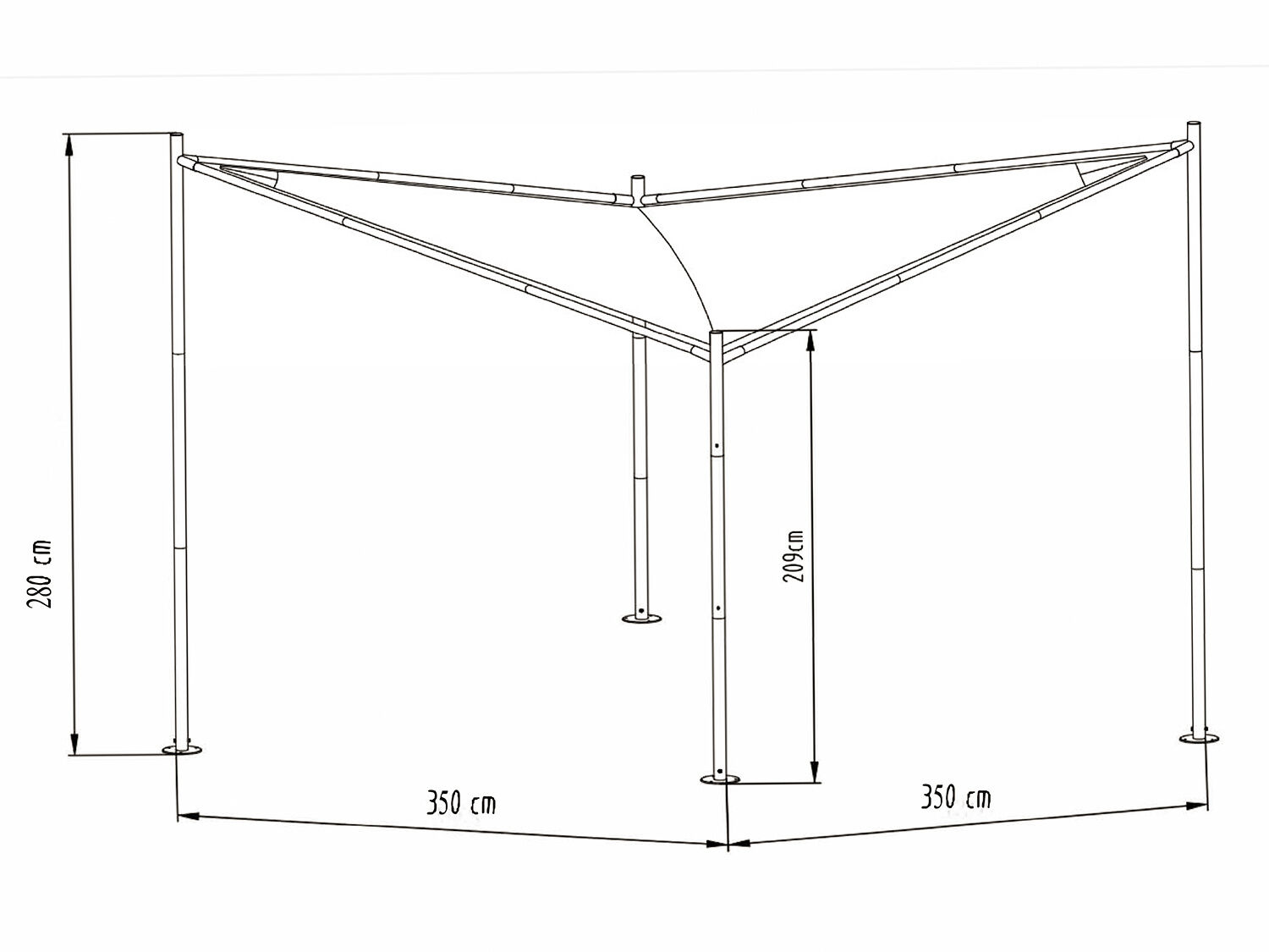 Pavillon Odonata 350x350 cm