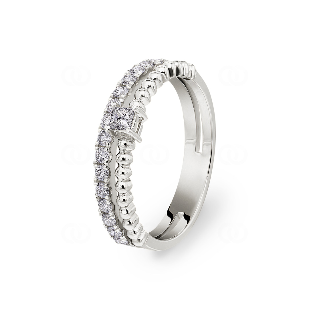 0.43 Karat Diamantring 750/18 K Weissgold