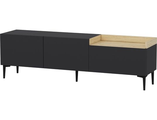 CONCEPT1 - Meuble TV Mia anthracite 160 x 37 x h48 cm
