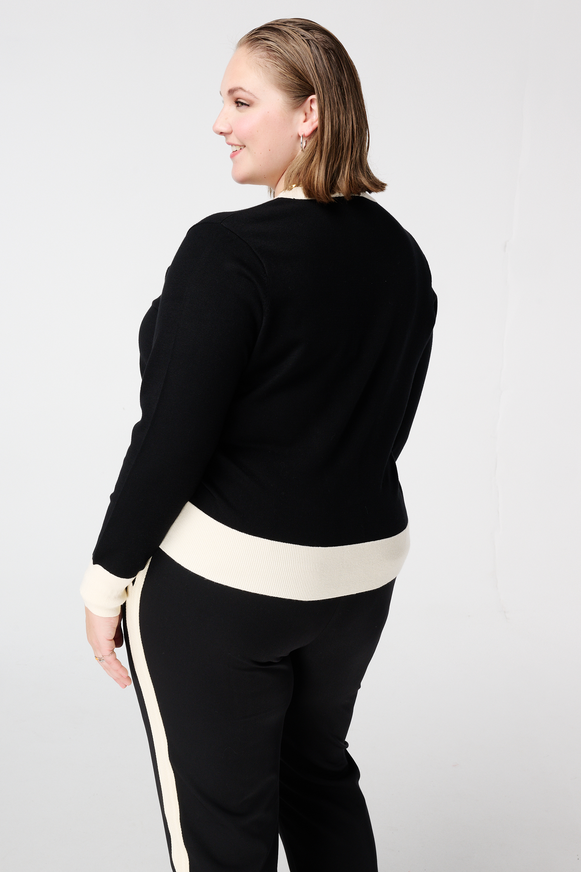 Vest met knoopsluiting Multi zwart-wit