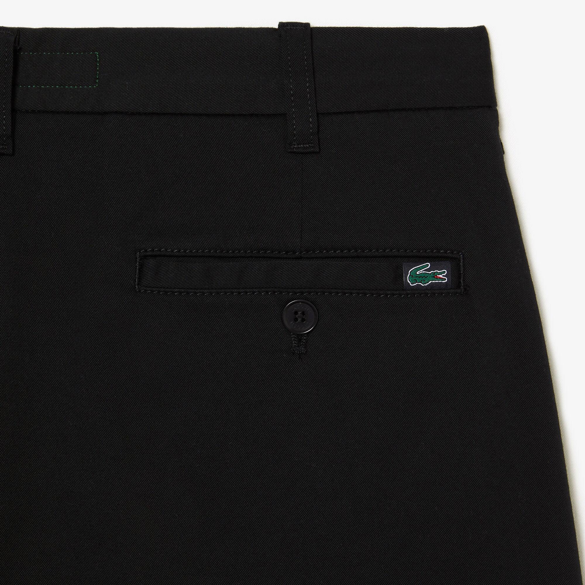 Pantalon chino fuselé en coton stretch Pantalons & Shorts - Noir - Lacoste - Homme