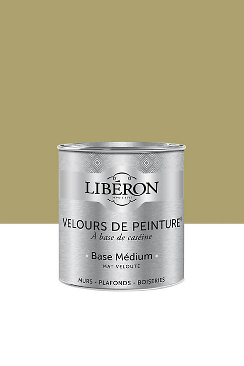 Peinture multisupport murs, plafonds et boiseries Velours de peinture vert reine-claude Libéron 0,5L