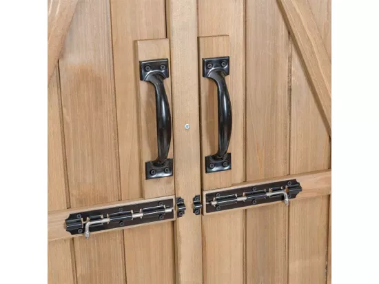 Abri de Jardin en Bois, Cabane de Jardin Extérieur Double Portes avec Loquet, Toit Incliné en Asphalte, Cabanon Jardin Extérieur, 140 x 50 x 162 cm
