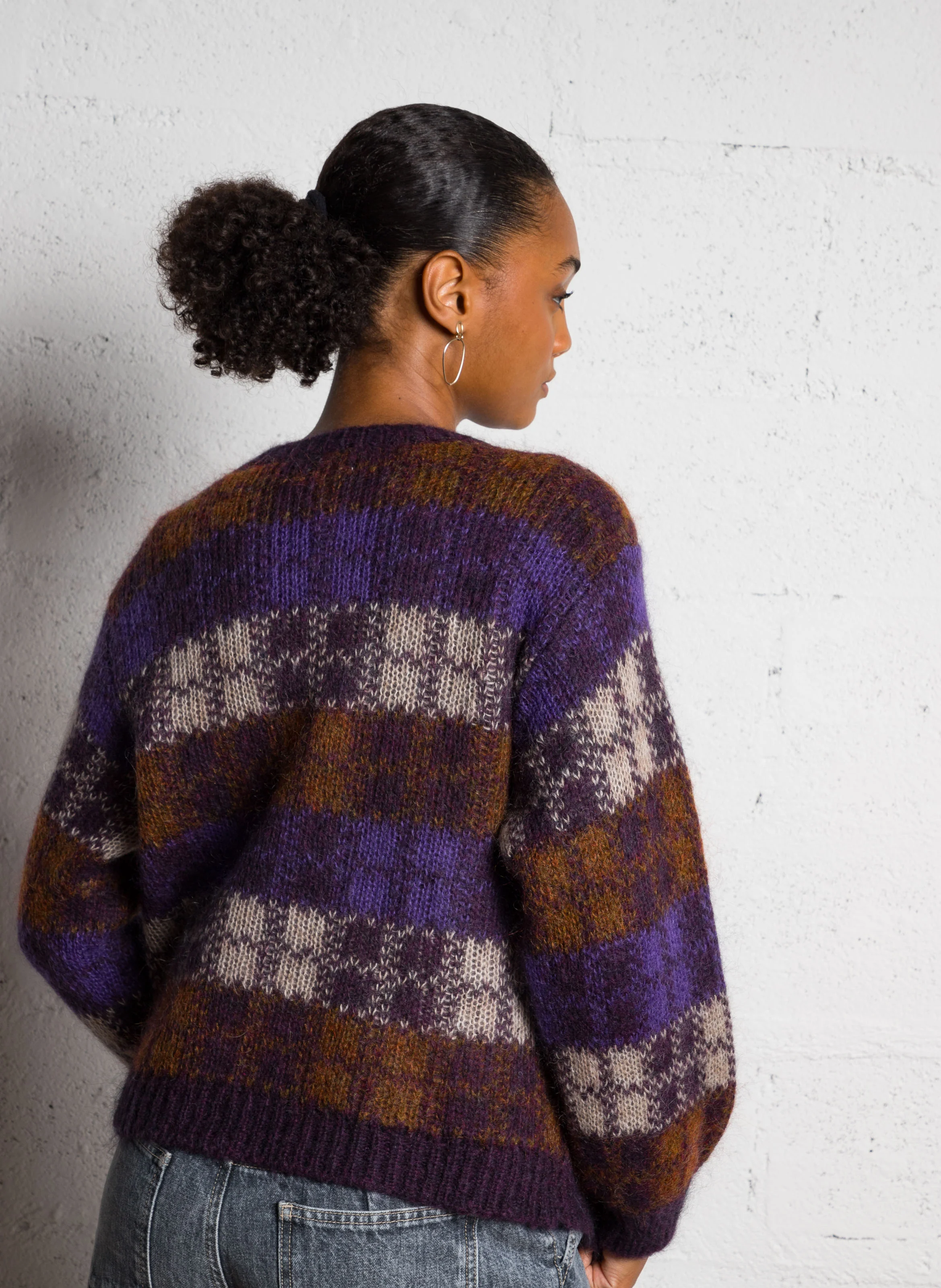 AZELIA - Gilet jacquard à encolure ronde | Multicolore