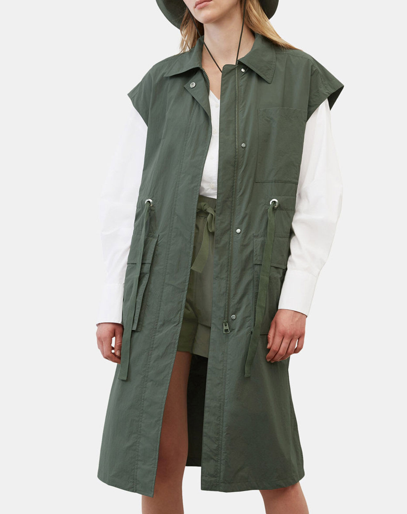 Marc O'Polo Veste sans manches Maxi Explore kaki