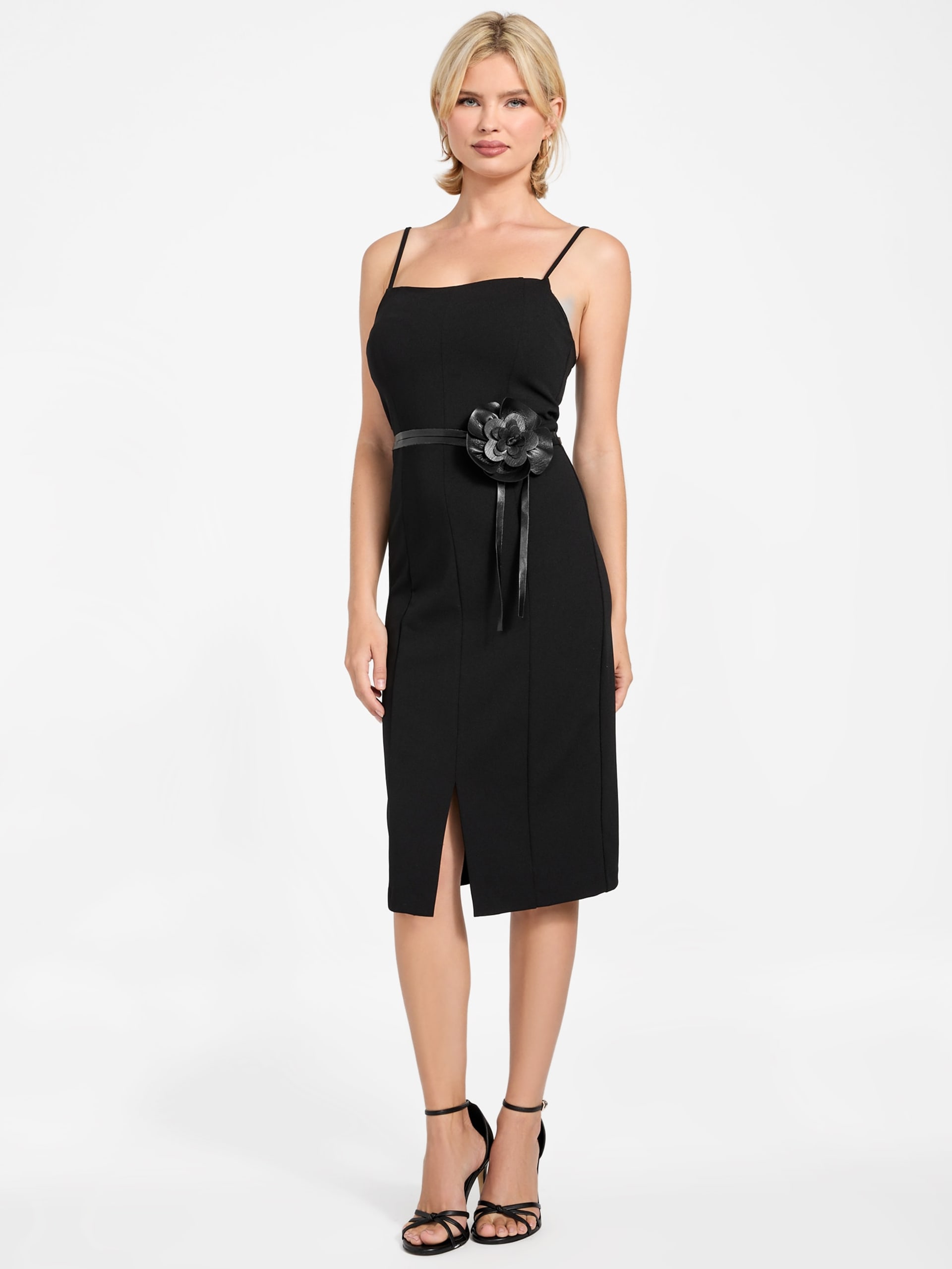 Vestido Blake com cinto de flores