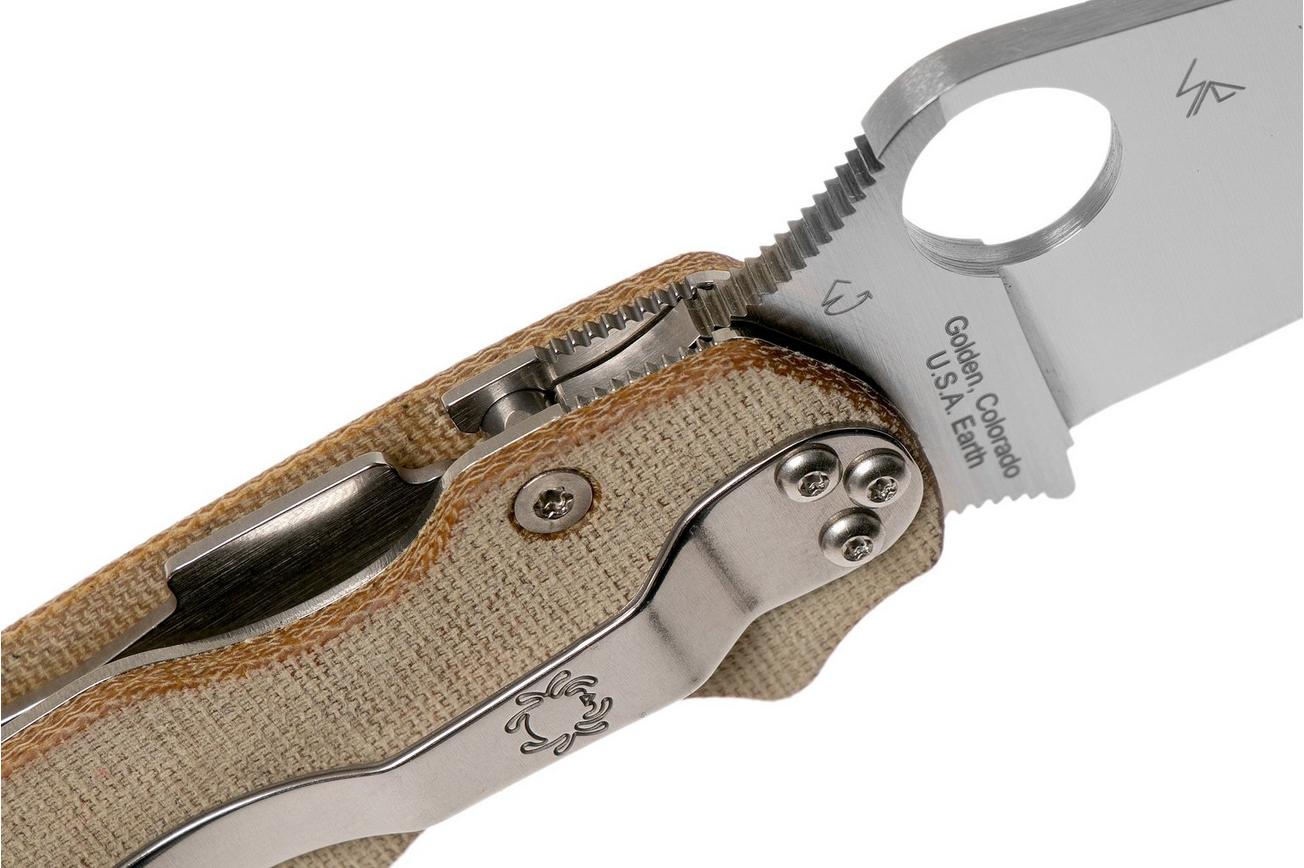 Spyderco C81MPCW2 Paramilitary 2 Brown Canvas Micarta CruWear zakmes
