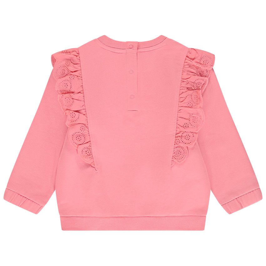 Sweat molleton avec broderie anglaise pour bébé fille - Multicolore