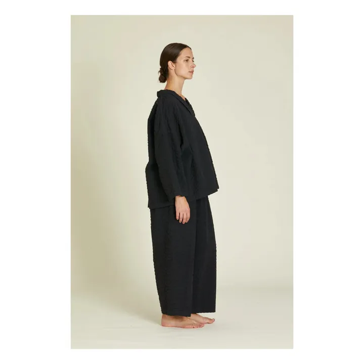 Black Crane Chemise Chelsea Seersucker | Noir