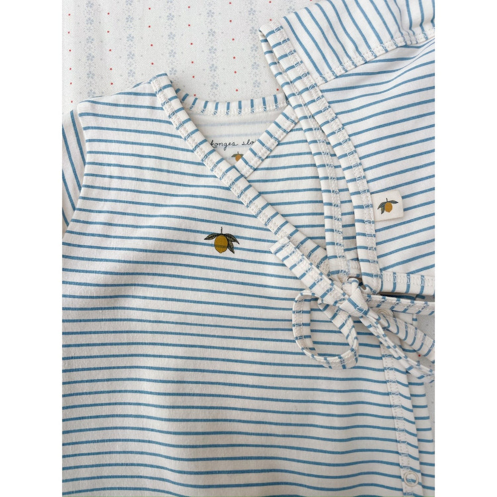 Køb Konges Sløjd Stripe Bluie Basic Ls Newborn Body GOTS
