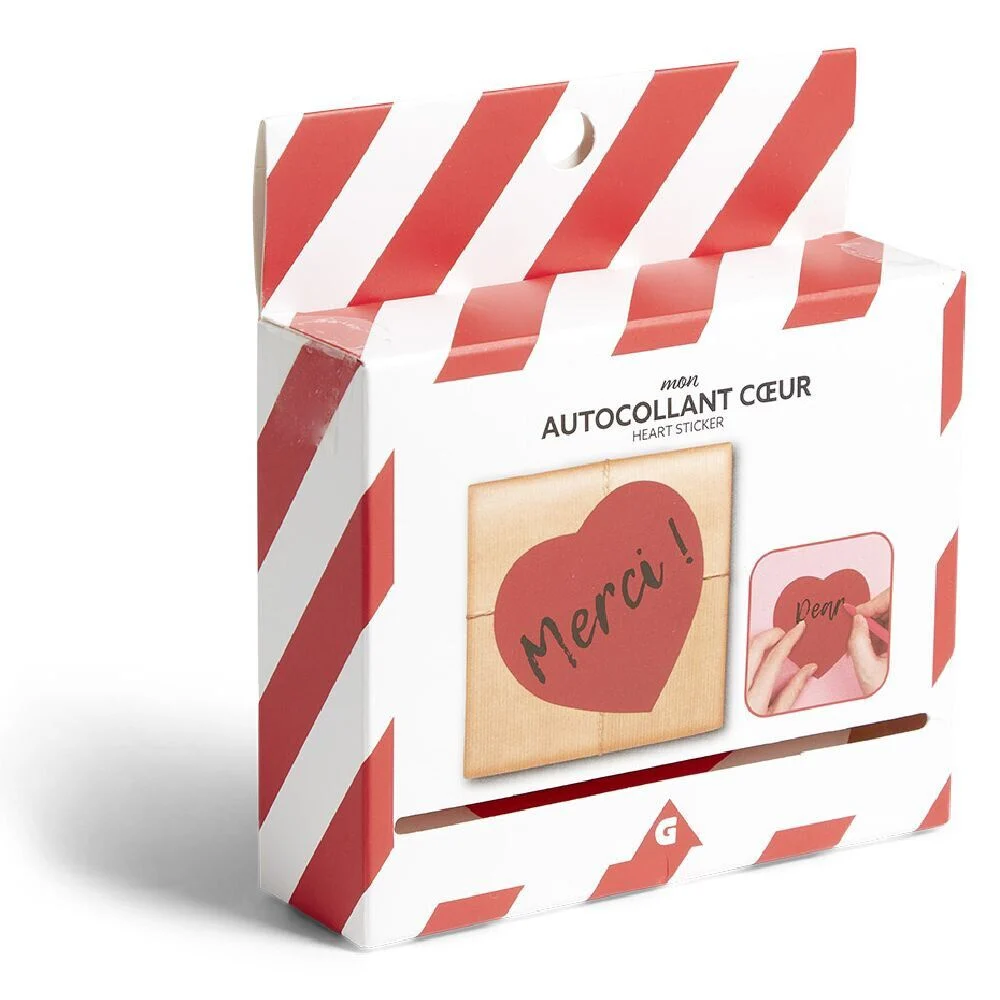 Coeur adhésif rouge x25