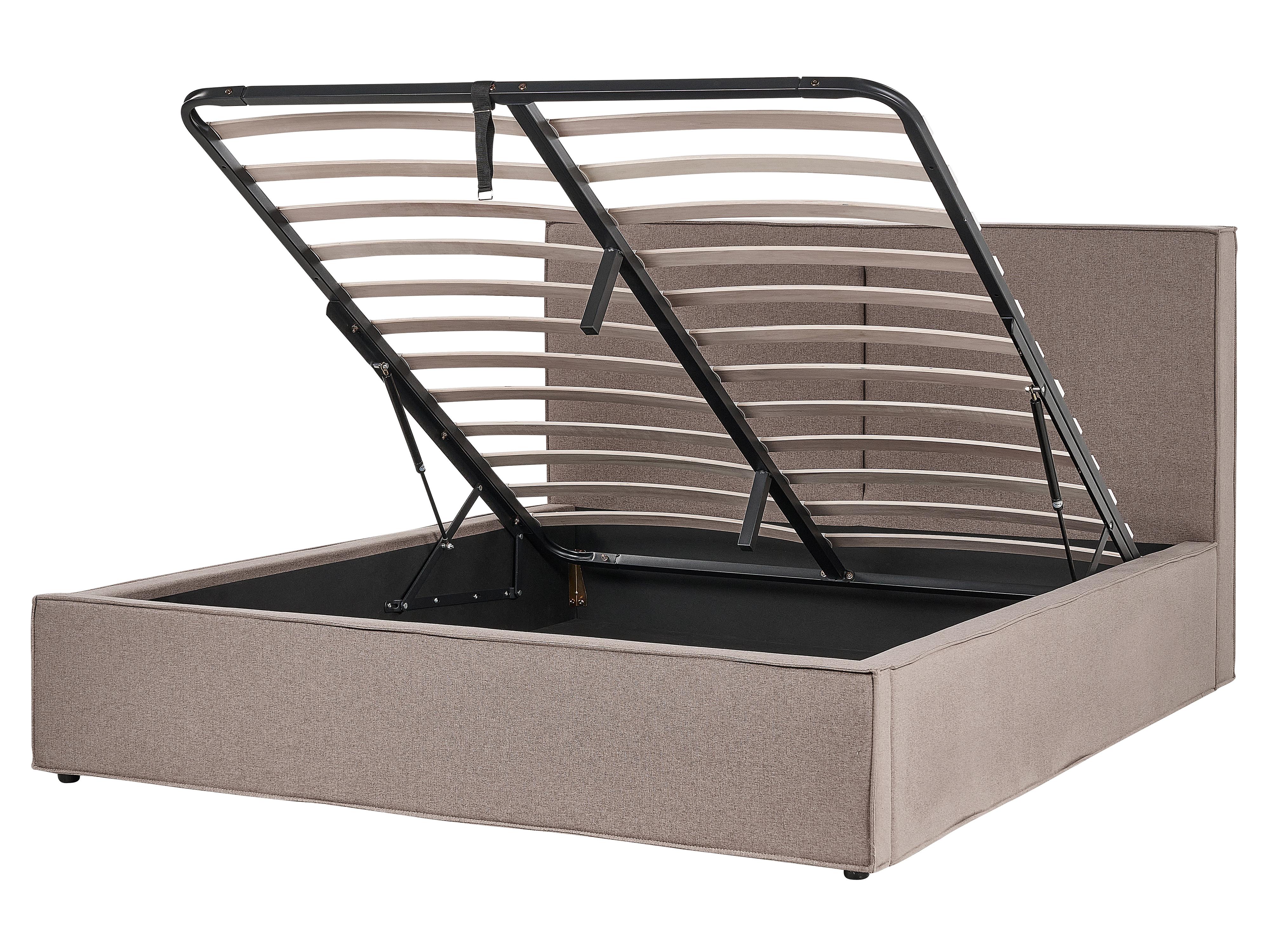 Bed met opbergruimte Stof MOISSAC 160 x 200 cm Taupe