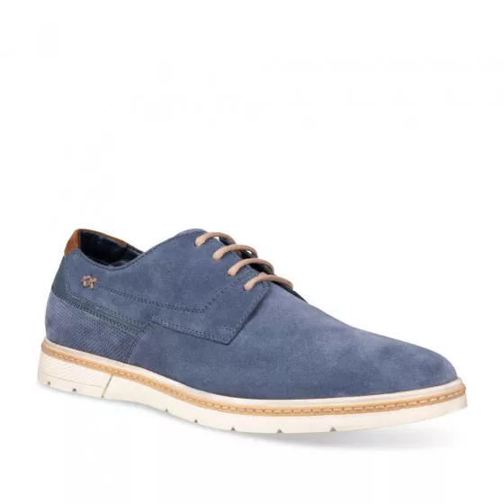 Derbies BLEU DENIM SIDE CUIR