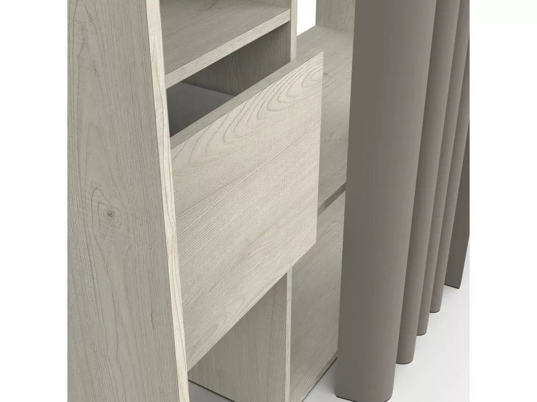 Grande Garde-robe Dpayn, Meubles de chambre, Penderie de plain-pied, Placard à vêtements, 119x50 h183 cm, Chêne clair