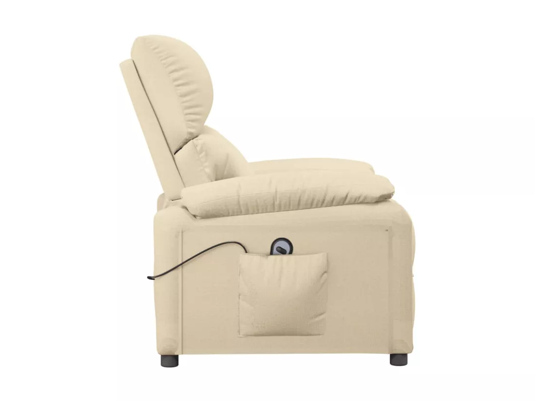 Fauteuil inclinable électrique Crème Tissu