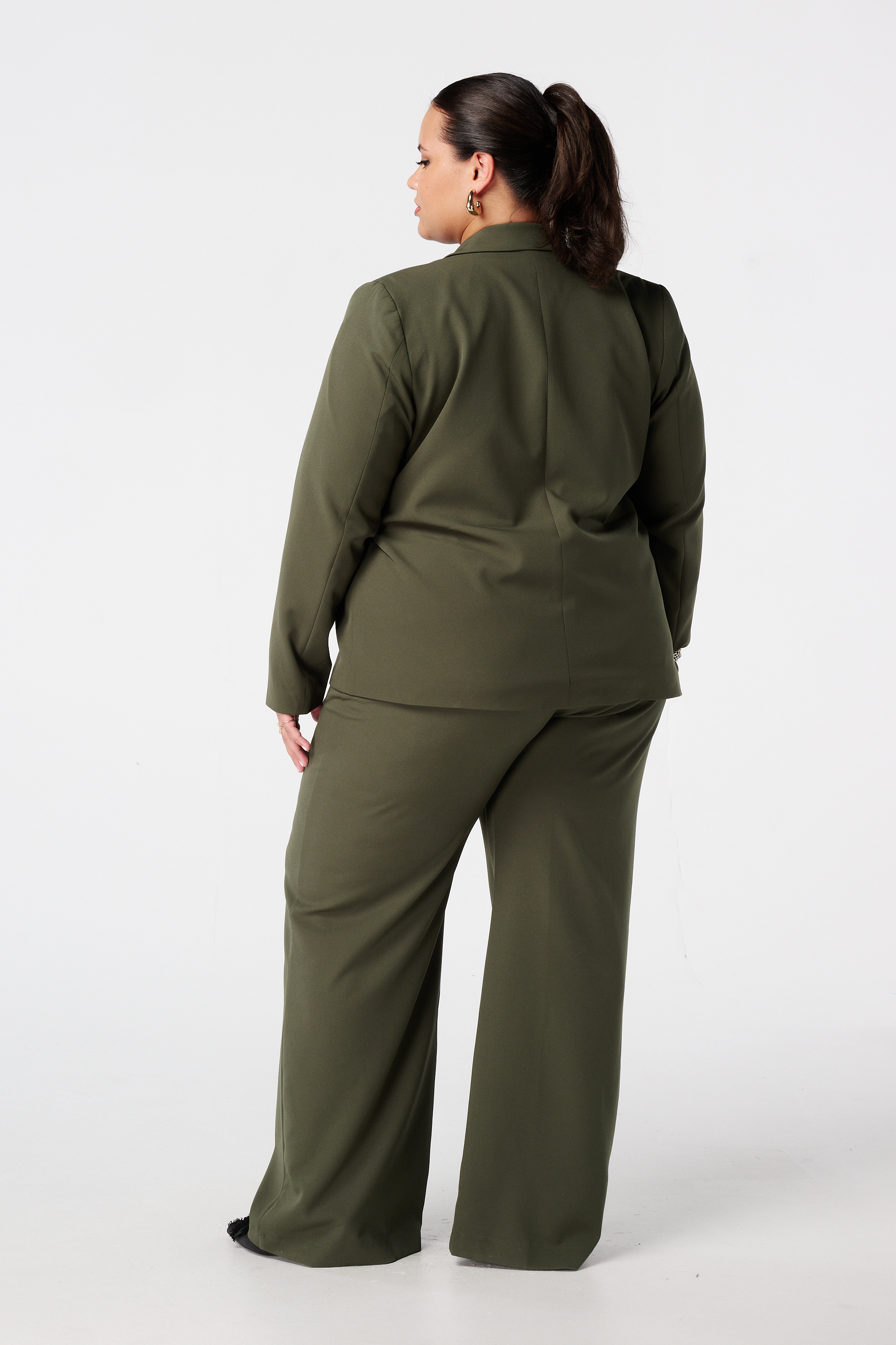 Pantalon met elastische taille Donker khaki