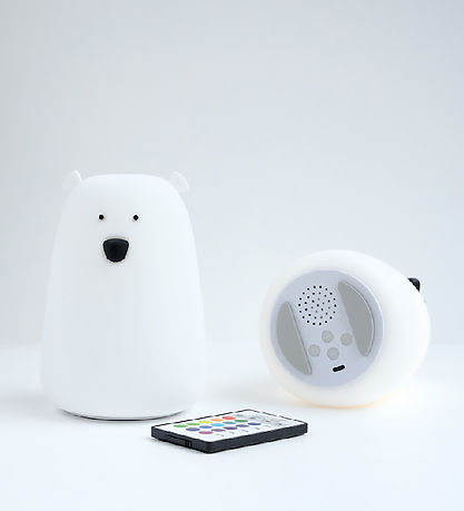 Rabbit & Friends Lampe m. H?jtaler - Bj?rn m. Fjernbetjening/Blu
