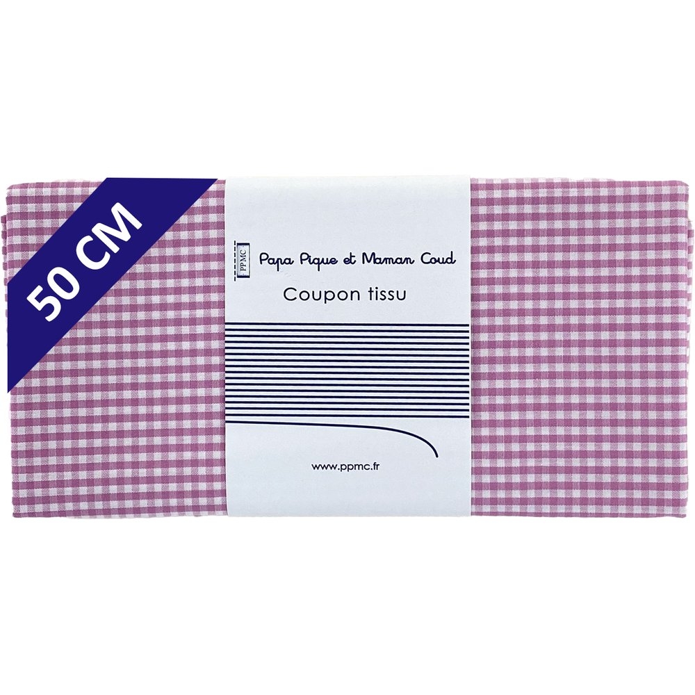 Coupon Tissu 50 Cm Vichy Fuchsia