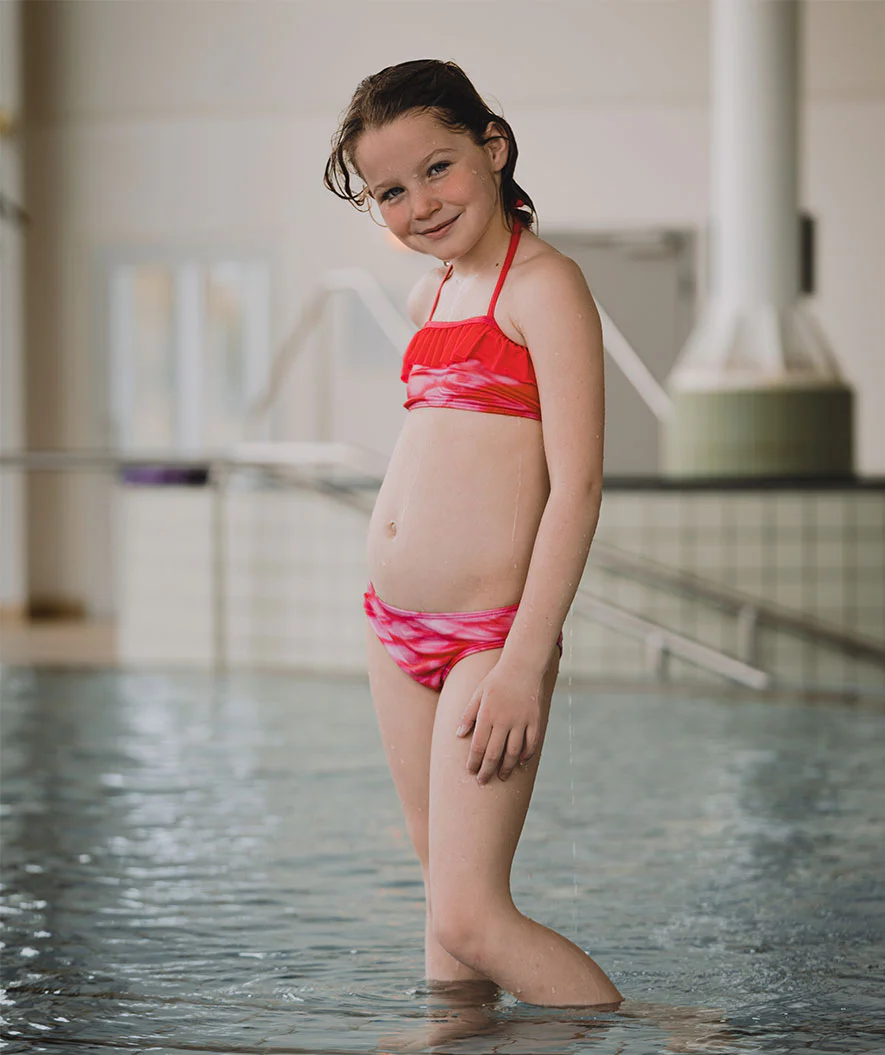 Watery havfrue bikini top til piger - Pink Blush