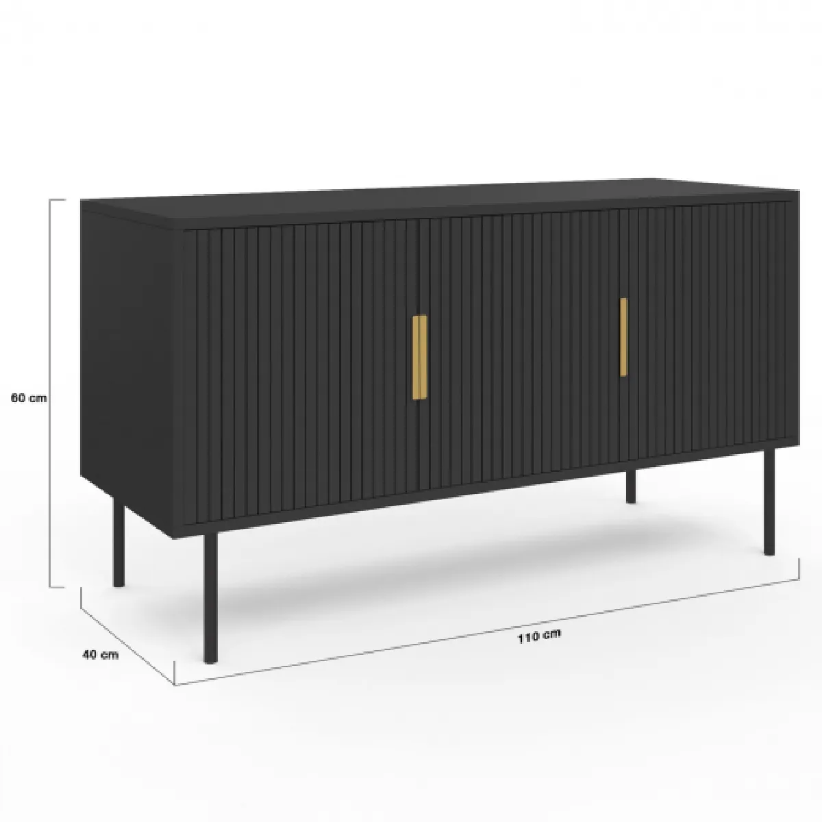 Idmarket market Buffet Marcel Noir 3 Portes
